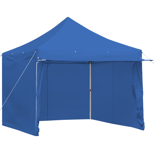 10 x 10 Feet Pop-up Gazebo with 5 Removable Zippered Sidewalls and Extended Awning-Blue Kids Crystal