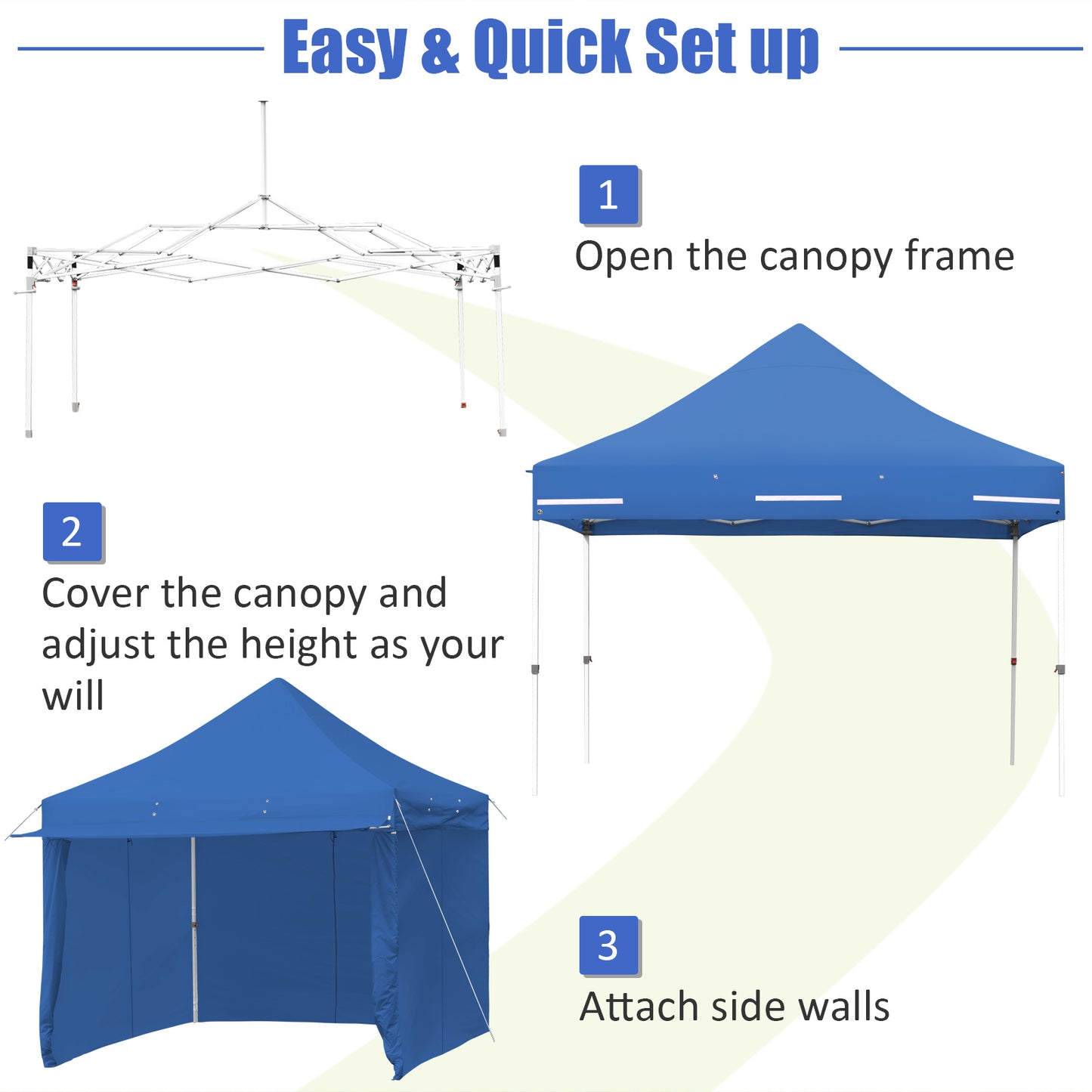 10 x 10 Feet Pop-up Gazebo with 5 Removable Zippered Sidewalls and Extended Awning-Blue Kids Crystal