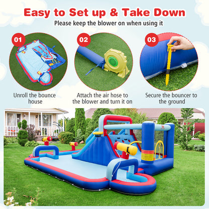 Inflatable Water Slide Park for Kids Backyard Outdoor Fun (without Blower)