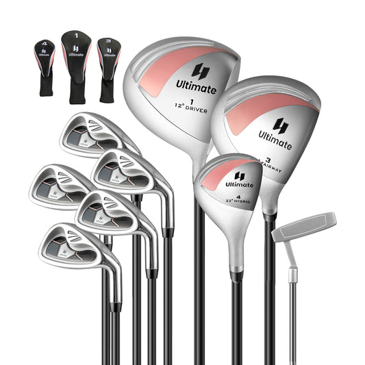 Women's 9 Pieces Complete Golf Club Set-Pink Kids Crystal