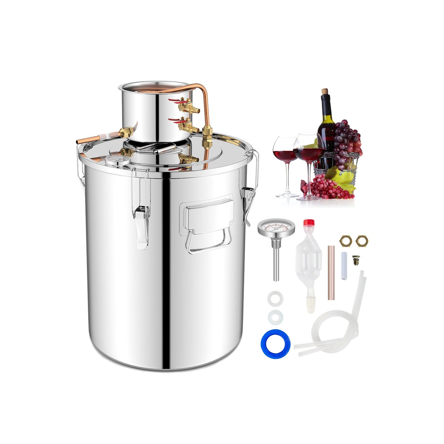 10 Gal 40 L Water Alcohol Distiller with 2 Stainless Steel Pots-10 Gal Kids Crystal