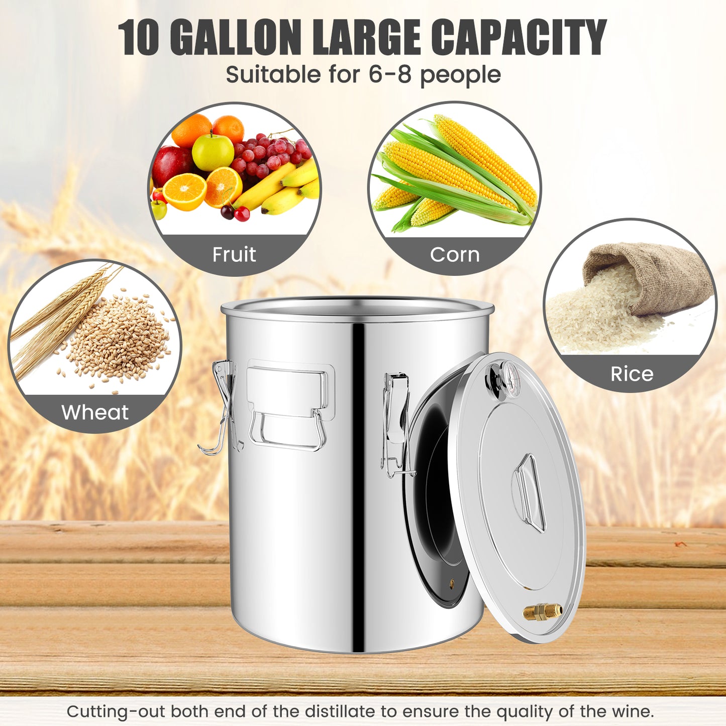 10 Gal 40 L Water Alcohol Distiller with 2 Stainless Steel Pots-10 Gal Kids Crystal