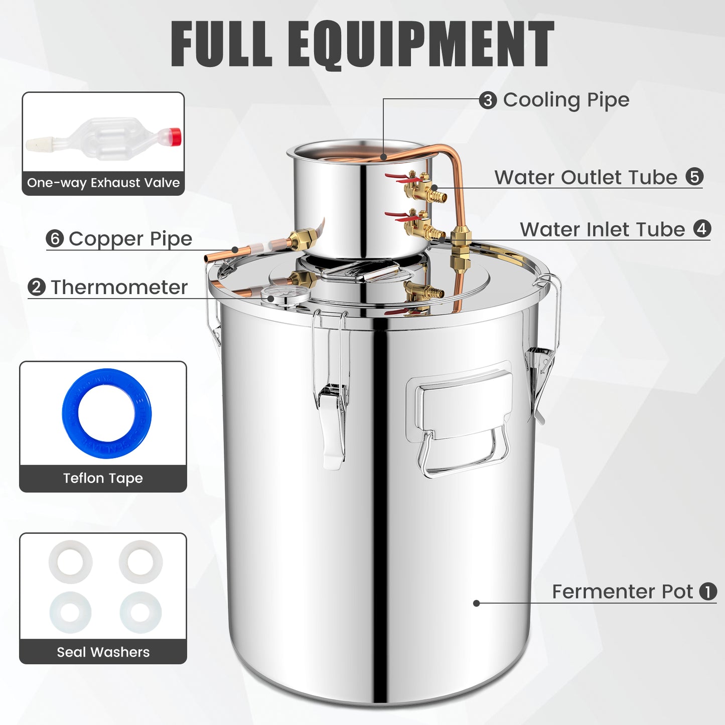 10 Gal 40 L Water Alcohol Distiller with 2 Stainless Steel Pots-10 Gal Kids Crystal