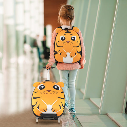 Lightweight and Portable Rolling Suitcase for Children-Yellow Kids Crystal