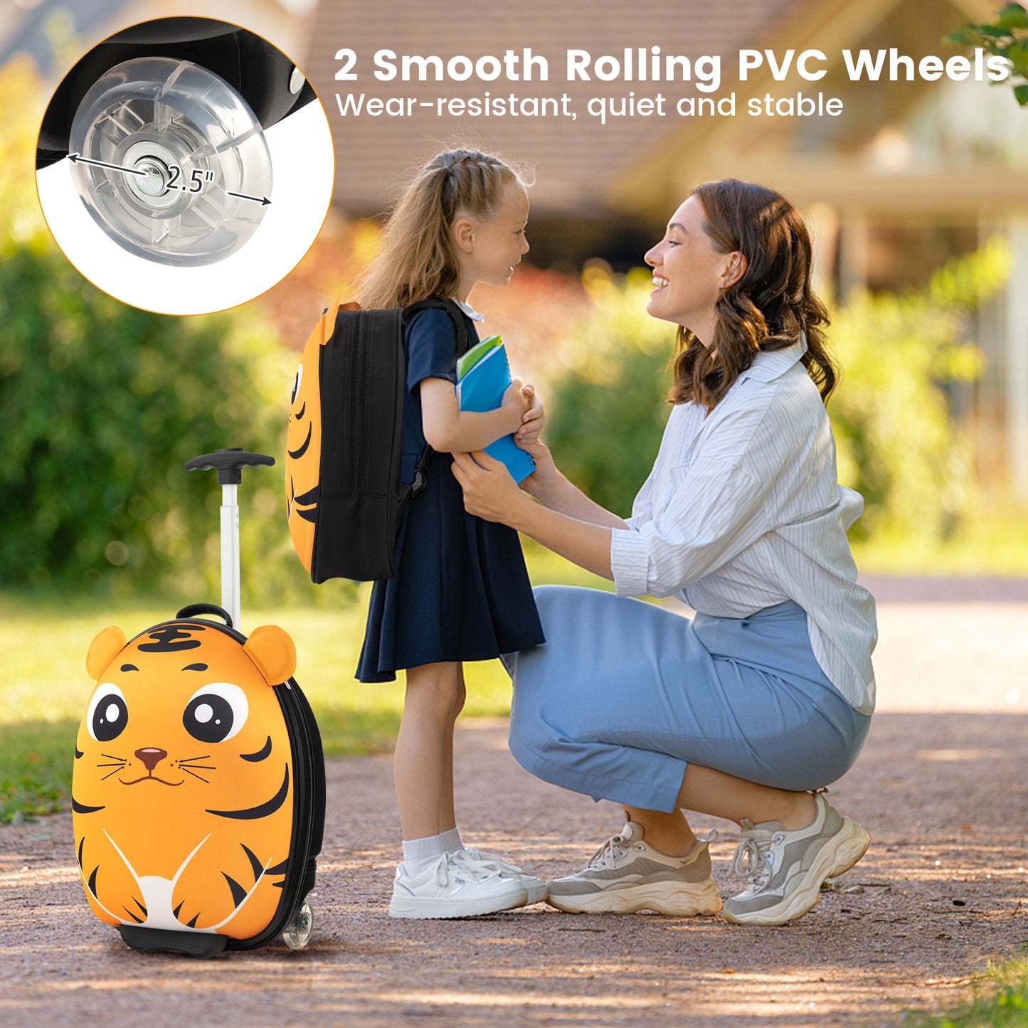 Lightweight and Portable Rolling Suitcase for Children-Yellow Kids Crystal