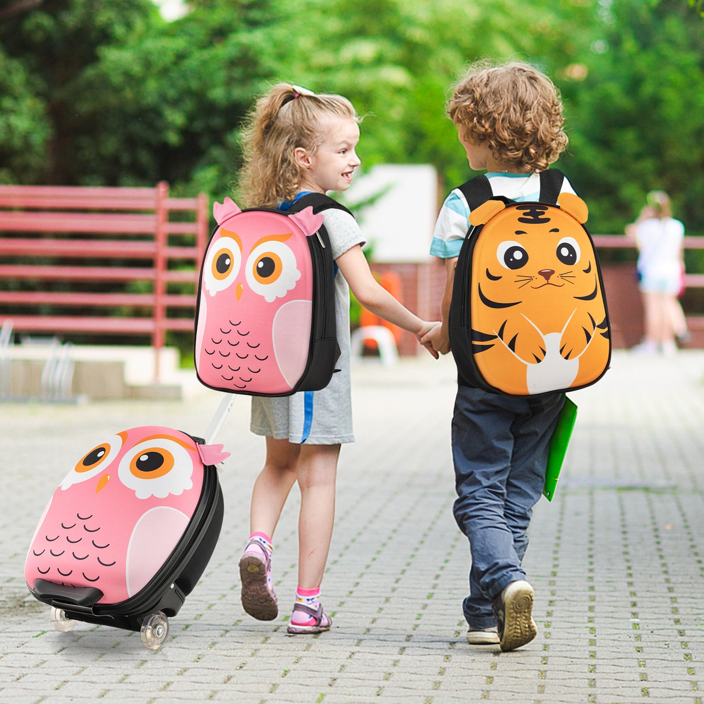 Lightweight and Portable Rolling Suitcase for Children-Pink Kids Crystal
