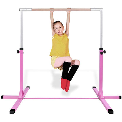 Adjustable Gymnastics Bar Horizontal Bar for Kids-Pink