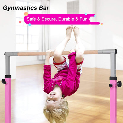Adjustable Gymnastics Bar Horizontal Bar for Kids-Pink
