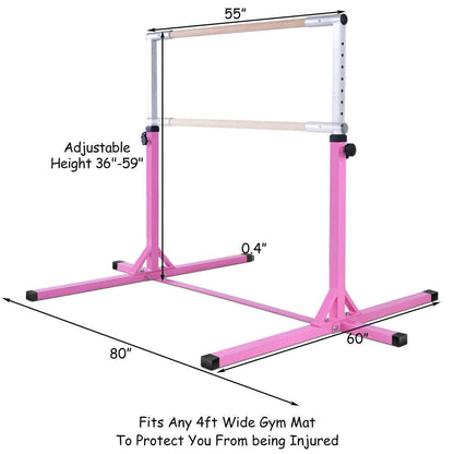 Adjustable Gymnastics Bar Horizontal Bar for Kids-Pink