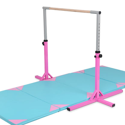 Adjustable Gymnastics Bar Horizontal Bar for Kids-Pink