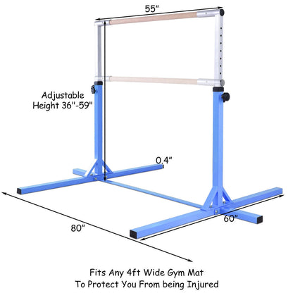 Adjustable Gymnastics Bar Horizontal Bar for Kids-Blue