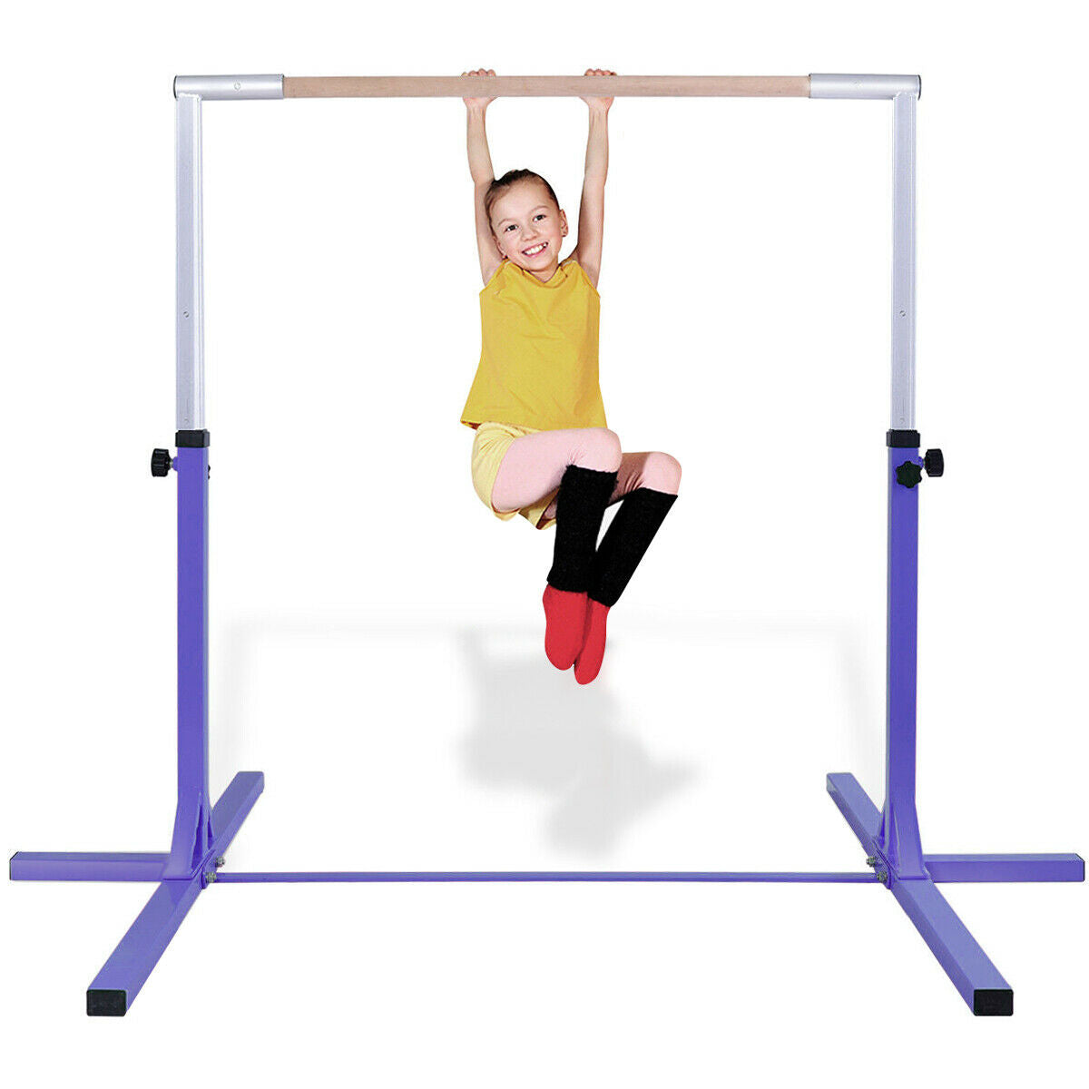 Adjustable Gymnastics Bar Horizontal Bar for Kids-Purple Kids Crystal