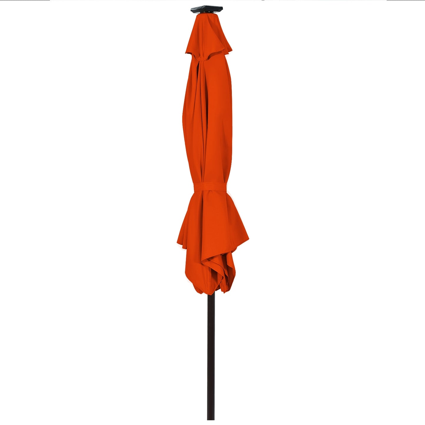 9 Inch Solar LED Lighted Patio Market Umbrella Tilt Adjustment Crank Lift-Orange Kids Crystal