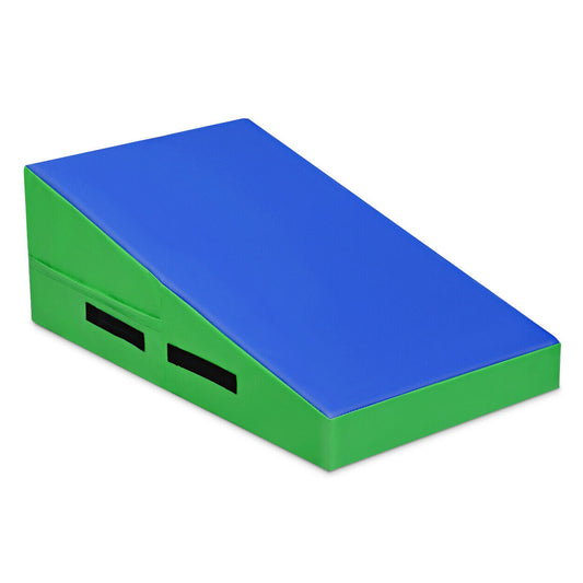 Incline Gymnastics Mat Wedge Ramp Gym Tumbling Exercise Mat-Blue & Green Kids Crystal