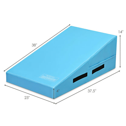 Incline Gymnastics Mat Wedge Ramp Gym Tumbling Exercise Mat-Blue