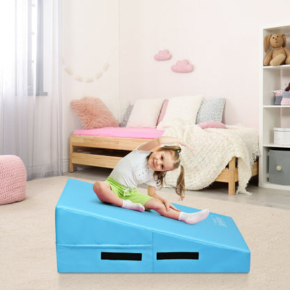 Incline Gymnastics Mat Wedge Ramp Gym Tumbling Exercise Mat-Blue