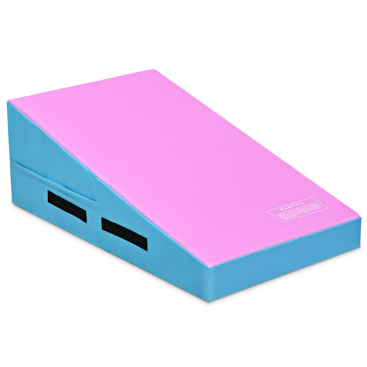Incline Gymnastics Mat Wedge Ramp Gym Tumbling Exercise Mat-Pink & Blue Kids Crystal