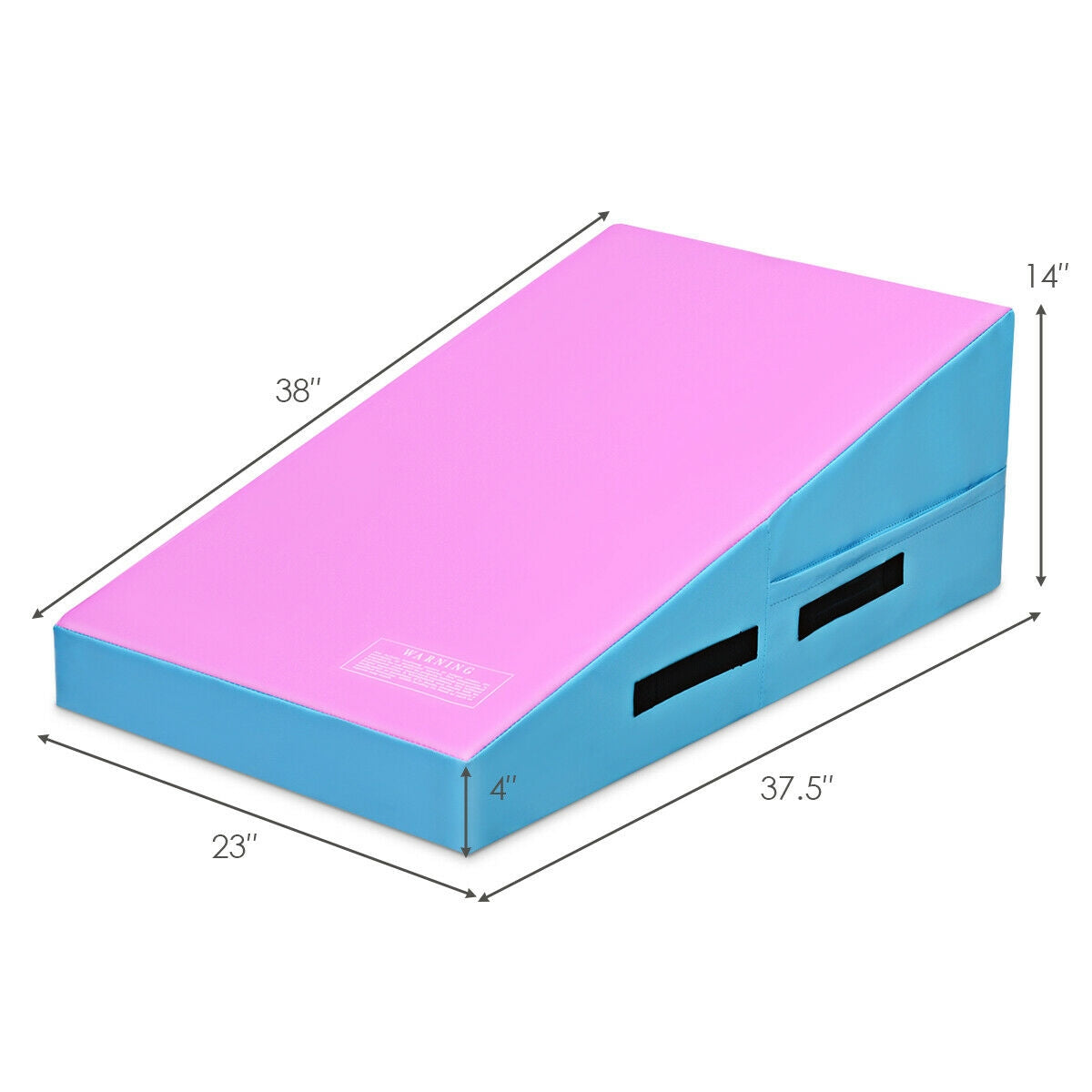 Incline Gymnastics Mat Wedge Ramp Gym Tumbling Exercise Mat-Pink & Blue Kids Crystal