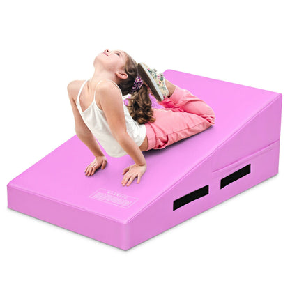 Incline Gymnastics Mat Wedge Ramp for Tumbling Exercise-Pink