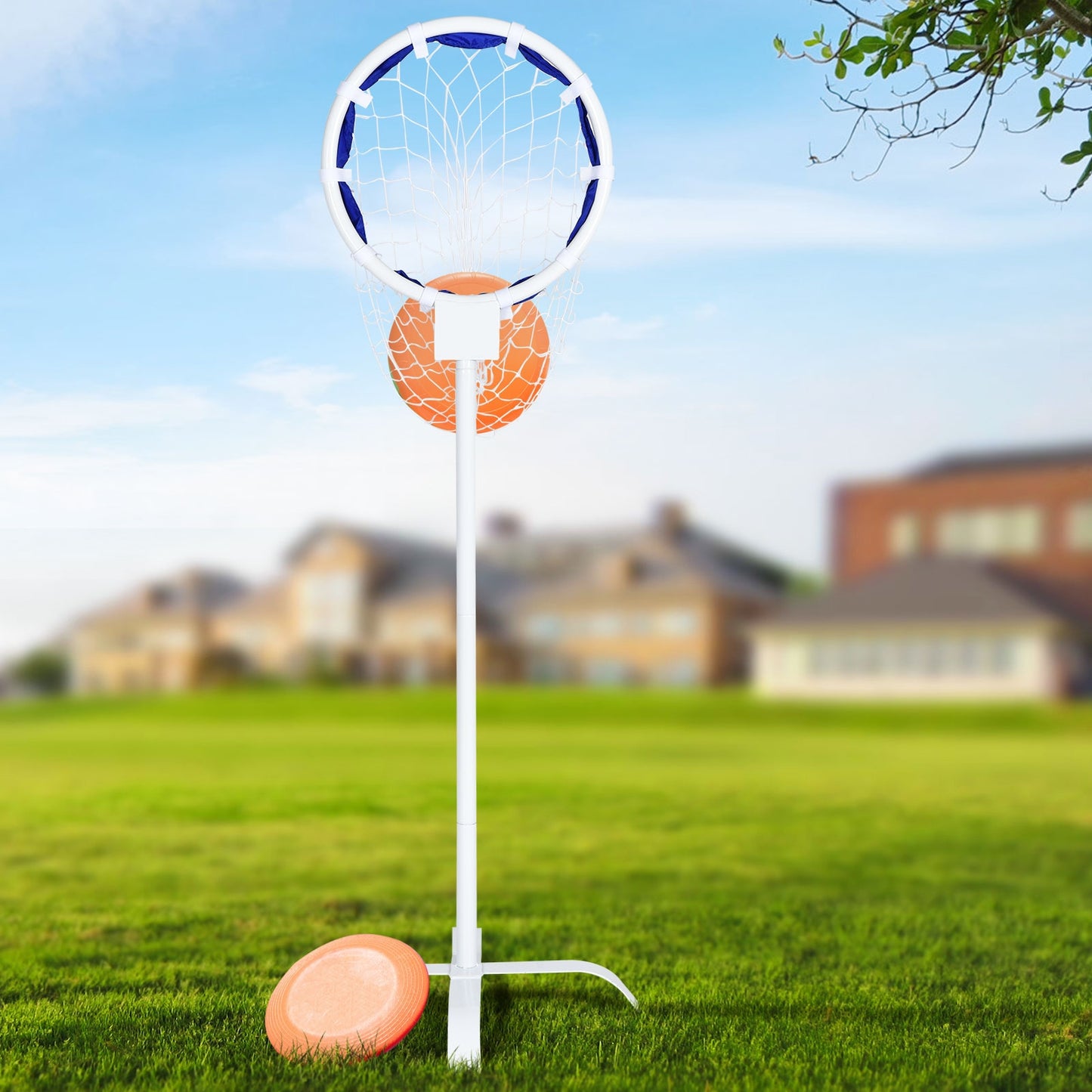 Portable Metal Flying Disc Stand with Storage Bag Kids Crystal