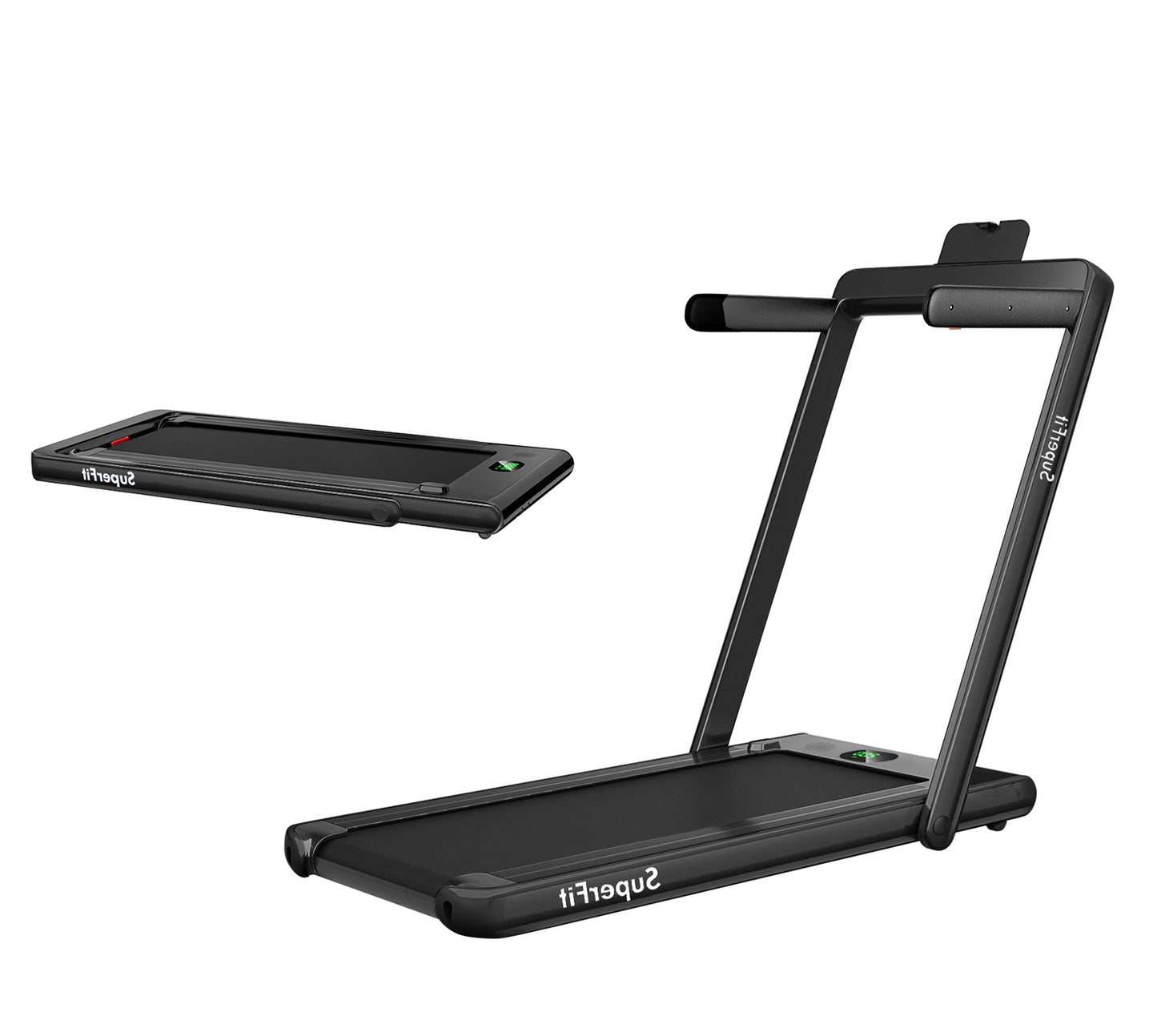 2.25HP 2 in 1 Folding Treadmill with APP Speaker Remote Control-Black Kids Crystal