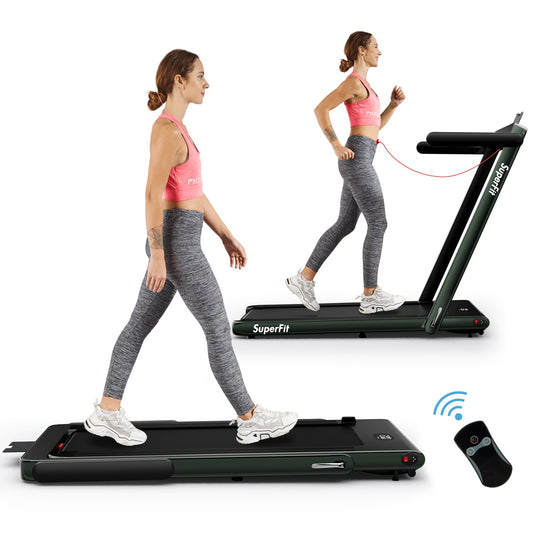 2.25HP 2 in 1 Folding Treadmill with APP Speaker Remote Control-Green Kids Crystal