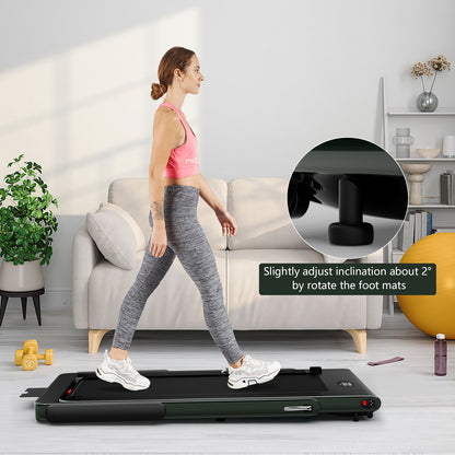 2.25HP 2 in 1 Folding Treadmill with APP Speaker Remote Control-Green