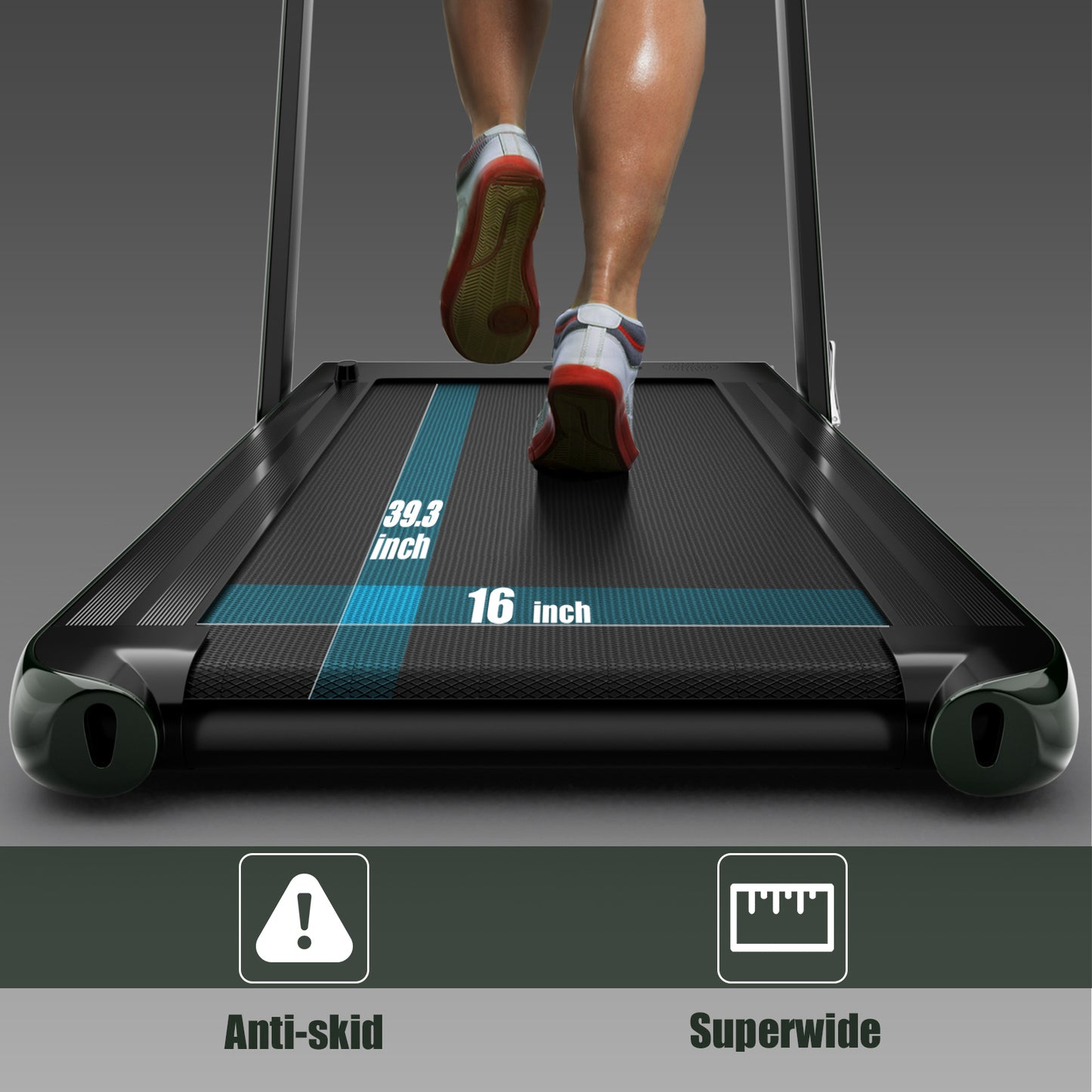 2.25HP 2 in 1 Folding Treadmill with APP Speaker Remote Control-Green Kids Crystal