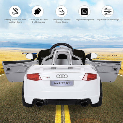 12V Kids Electric Ride on Car with Remote Control and Music Function-White