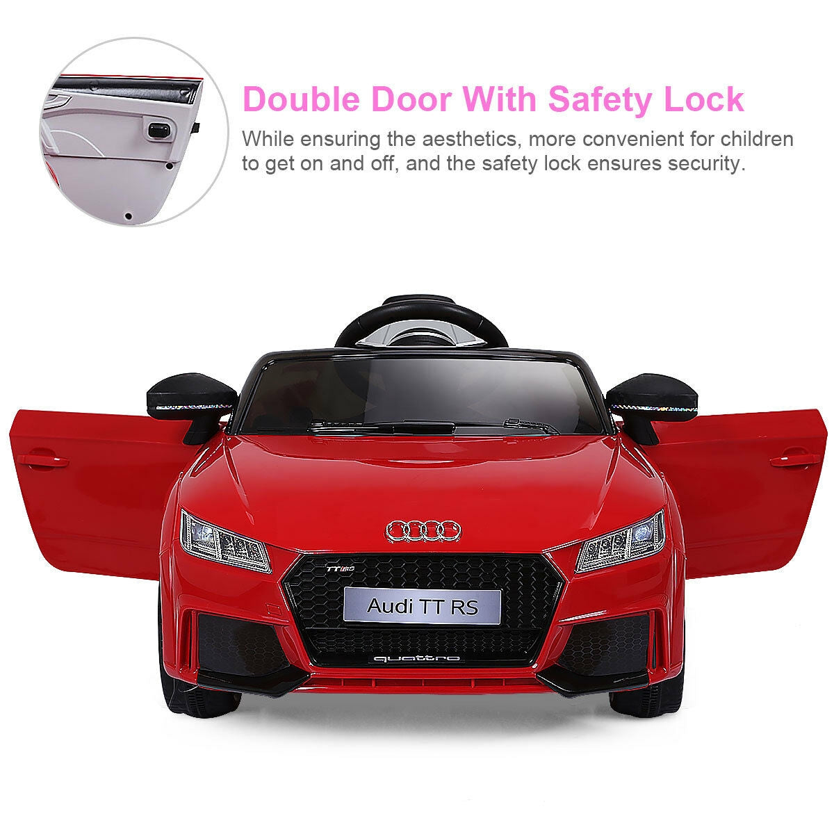 12V Kids Electric Ride on Car with Remote Control and Music Function-Red