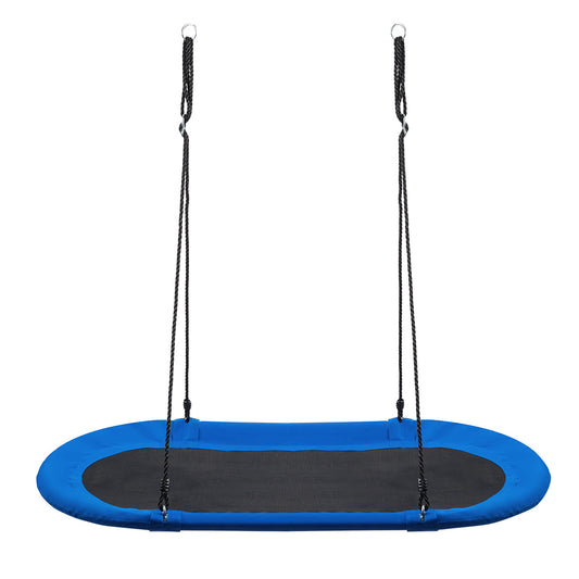 60 Inch Saucer Surf Outdoor Adjustable Swing Set-Blue+Black Kids Crystal
