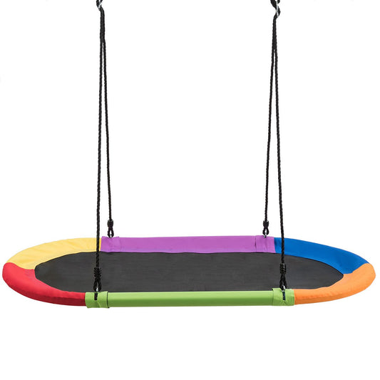 60 Inch Saucer Surf Outdoor Adjustable Swing Set-Multicolor Kids Crystal