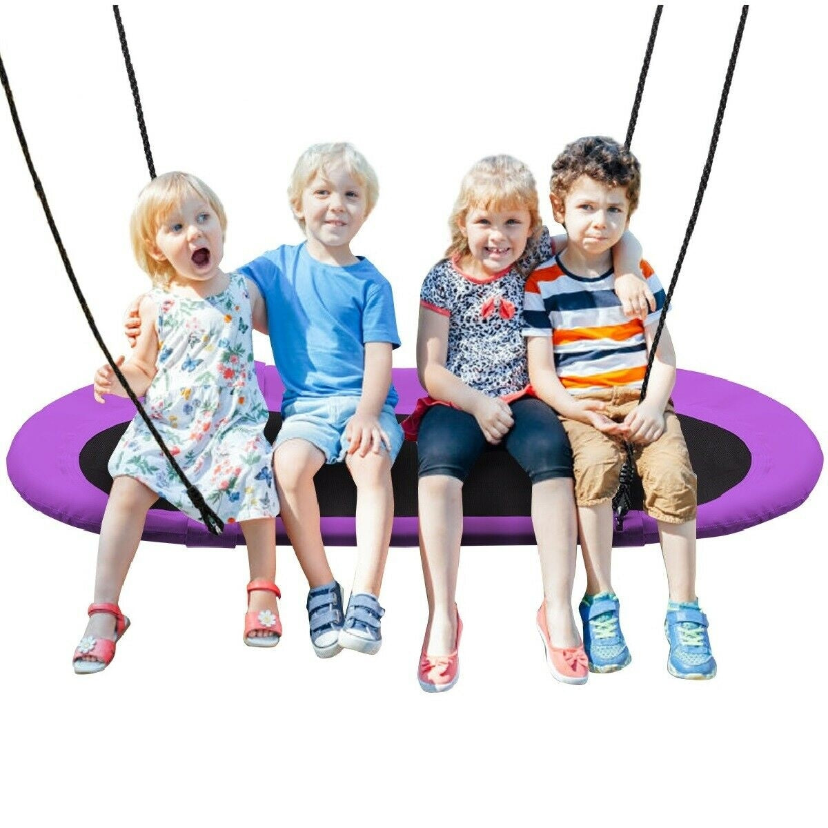 60 Inch Saucer Surf Outdoor Adjustable Swing Set-Purple Kids Crystal