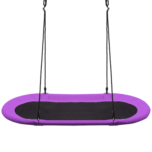 60 Inch Saucer Surf Outdoor Adjustable Swing Set-Purple Kids Crystal