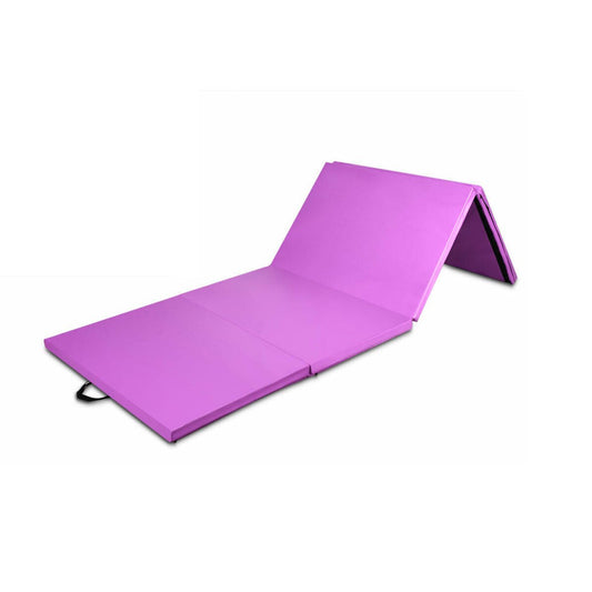 8 x 4 Feet Folding Gymnastics Tumbling Mat-Purple Kids Crystal
