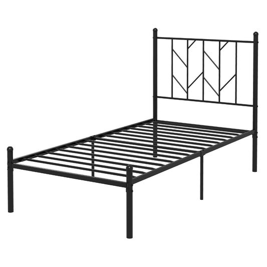 Twin/Full/Queen Size Platform Bed Frame with Sturdy Metal Slat Support-Twin Size Kids Crystal