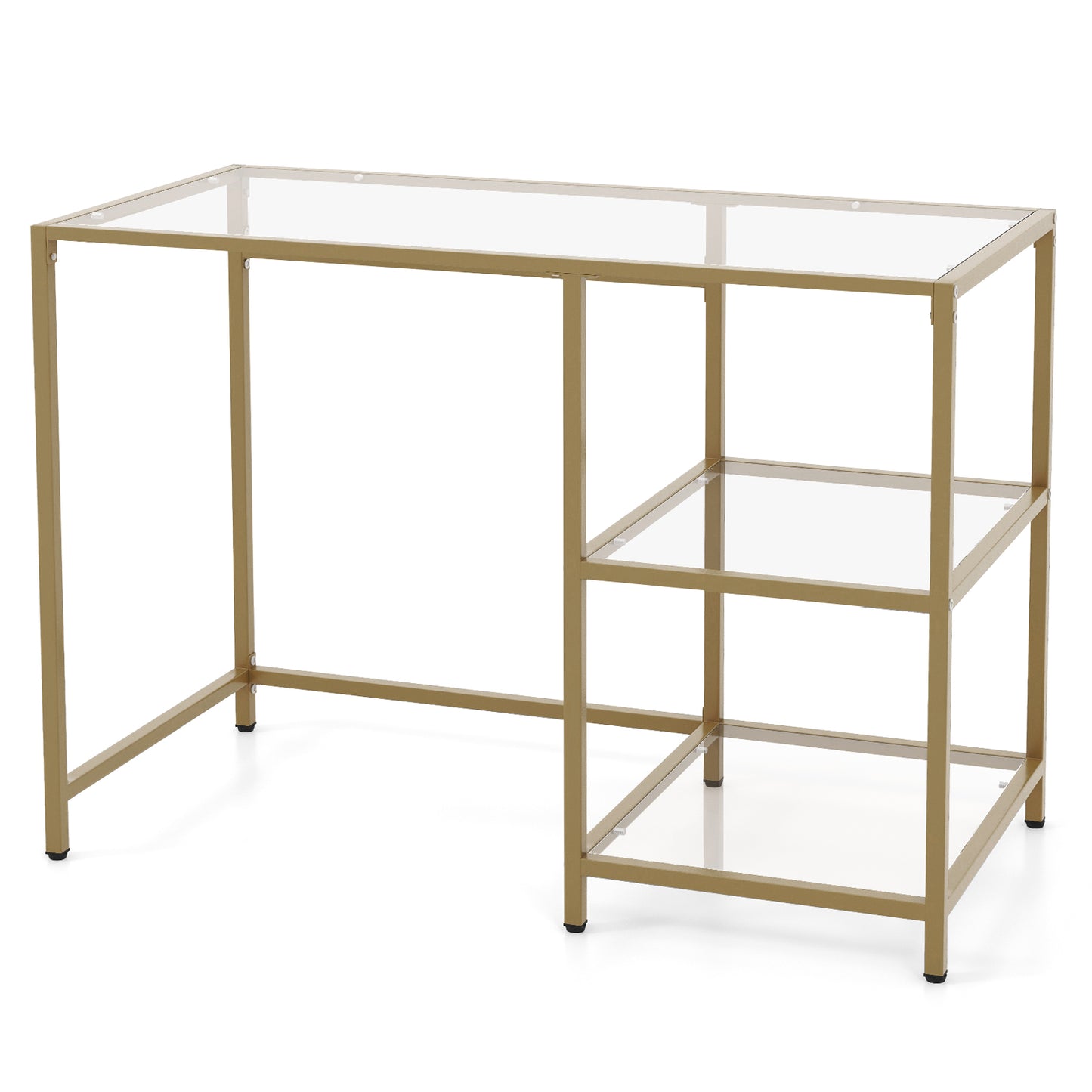 Modern Console Table with 2 Open Shelves and Metal Frame-Golden Kids Crystal