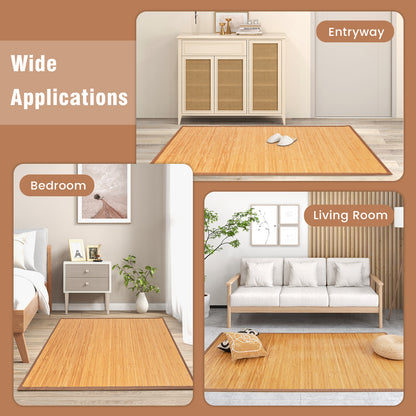5 x 8 Feet Bamboo Floor Mat with Anti-Slip Backing for Living Room Bedroom