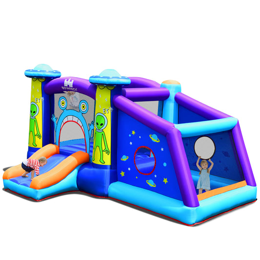 Kids Inflatable Bounce House Aliens Jumping Castle Without Blower Kids Crystal