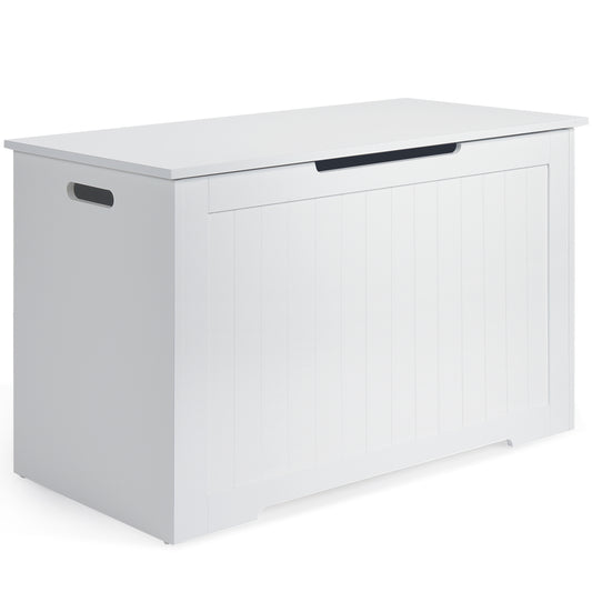 Toy Box Wooden Toy Organizer with Flip-Top Lid-White Kids Crystal