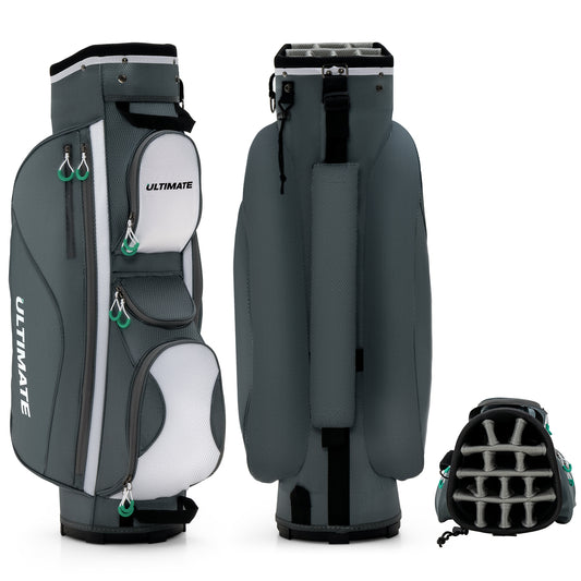 14 Dividers Golf Cart Bag with 7 Zippered Pocket Kids Crystal
