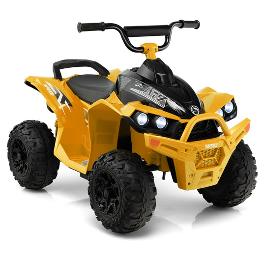 12V Kids Ride On ATV with High/Low Speed and Comfortable Seat-Yellow