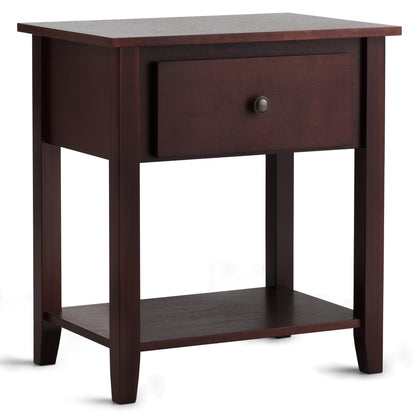 Nightstand with Drawer and Storage Shelf for Bedroom Living Room-Brown