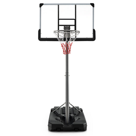 Basketball Hoop with 5.4-6.6FT Adjustable Height and 50 Inch Backboard-Black Kids Crystal