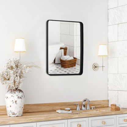 Rectangular Wall Mount Bathroom Mirror with Solid Steel Frame-M