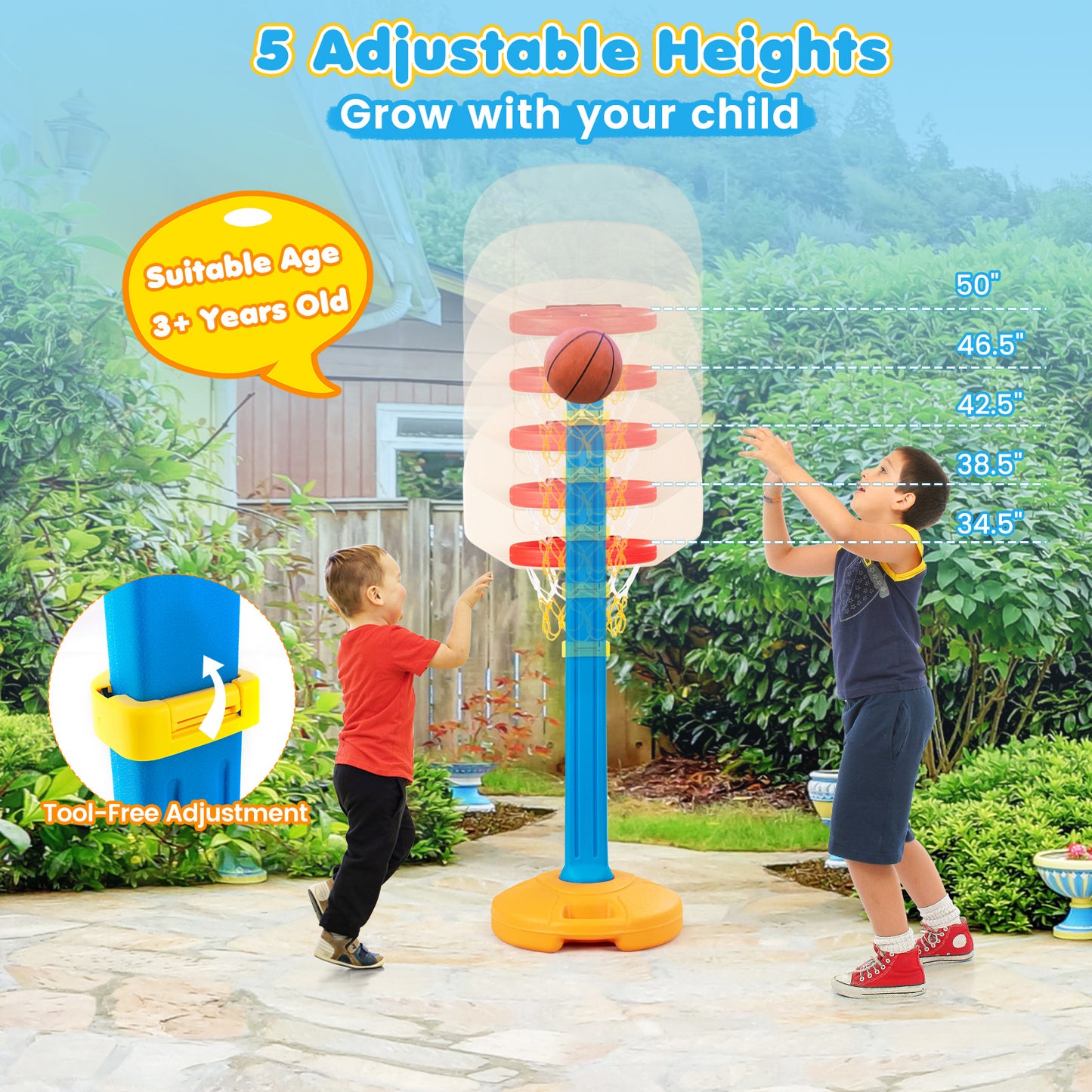Kids Children Basketball Hoop Stand Kids Crystal
