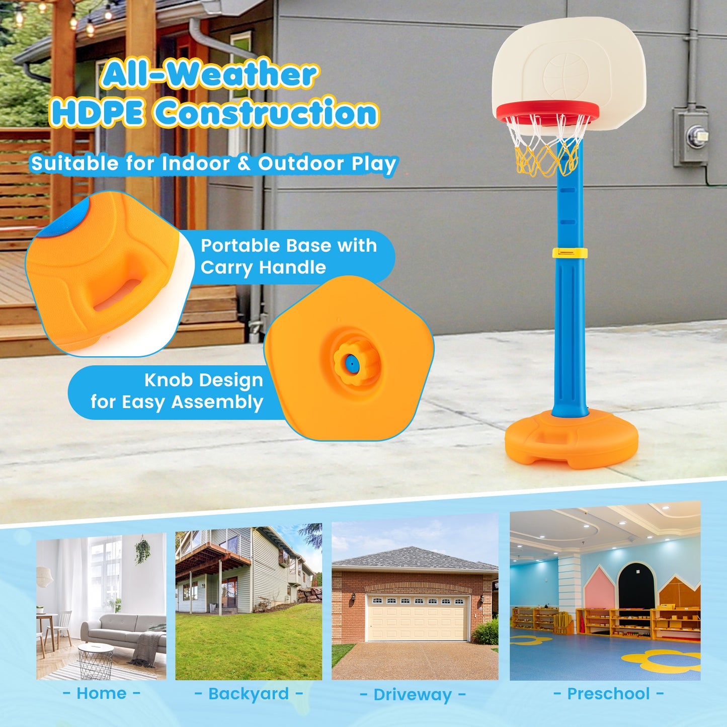 Kids Children Basketball Hoop Stand Kids Crystal