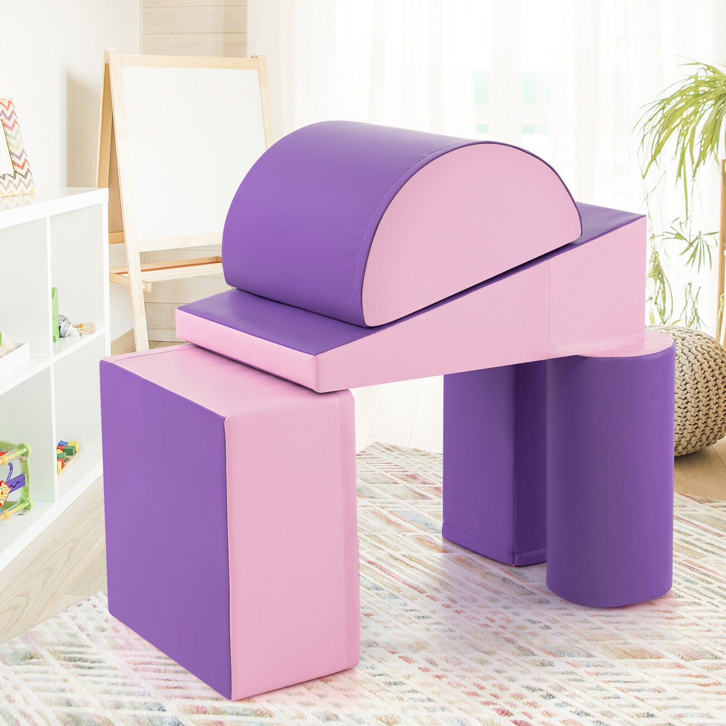 5-Piece Kids Climb and Crawl Activity Playset-Purple Kids Crystal
