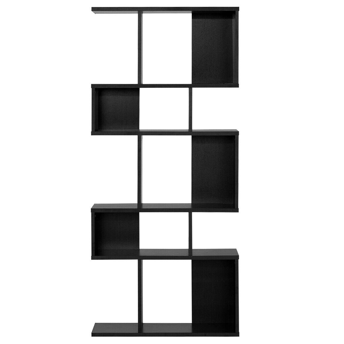 5 Cubes Ladder Shelf Corner Bookshelf Display Rack Bookcase-Black Kids Crystal