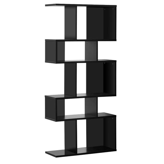 5 Cubes Ladder Shelf Corner Bookshelf Display Rack Bookcase-Black Kids Crystal